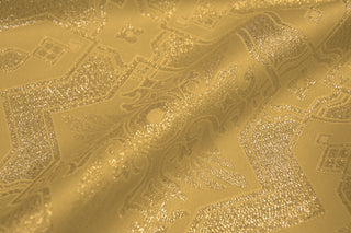 Gold tone-on-tone Tintern liturgical brocade with cross and star diaper pattern detail Star Cross