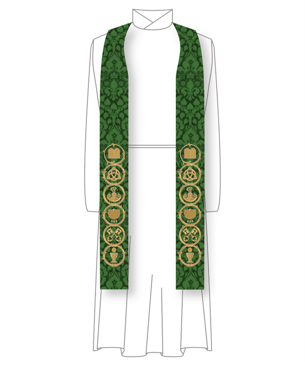 Green Trinity Catechesis Pastor Stole | Green Pastor Priest Stole