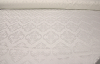 White Pomegranate Quatrefoil Brocade | Liturgical Church Vestment Fabric