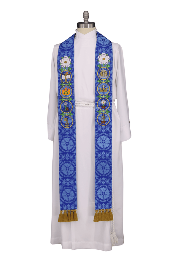 Advent Blue or Violet Pastor Stole | O'Antiphon Collection