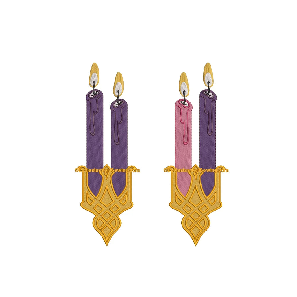 Advent Candle Religious Machine Embroidery | Digital Embroidery Design ...