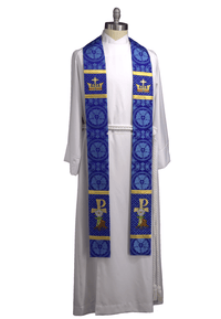 Rex Gentium Advent Priest Stole Blue | Advent Pastor Priest Stoles Ecclesiastical Sewing