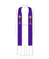 Advent Tau Star Pastor Priest Stole | Violet or Blue Clergy Stole