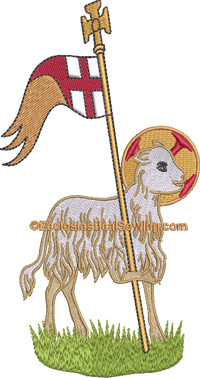 Agnus Dei Lamb Machine Embroidery Design| Religious Lamb digital embroidery design Ecclesiastical Sewing