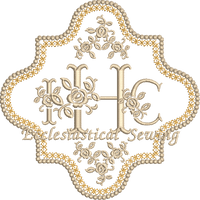 Altar Linen IHC Quatrefoil Monogram Machine Embroidery Design - Ecclesiastical Sewing