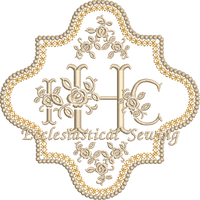 Altar Linen IHC Quatrefoil Monogram Machine Embroidery Design