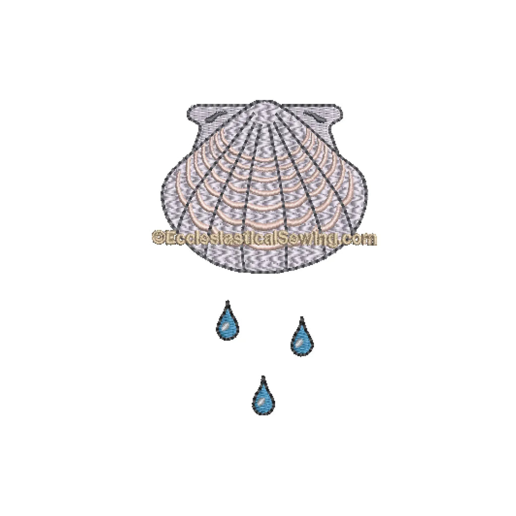 Baptism Shell Religious Machine Embroidery Design | Ecclesiastical Sewing