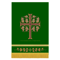 Sanctified Budded Cross Design Green Altar Hangings Trinity Season | Green Pulpit Lectern Falls Ecclesiastical Sewing 
