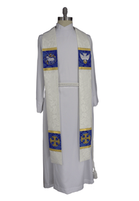 Canterbury Cross Clergy Stole | Episcipal Stoles  White Stoles Collection