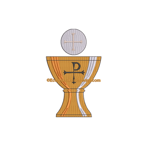 Chalice Host Digital Embroidery Design | Eucharist Digital Embroidery Design Ecclesiastical Sewing