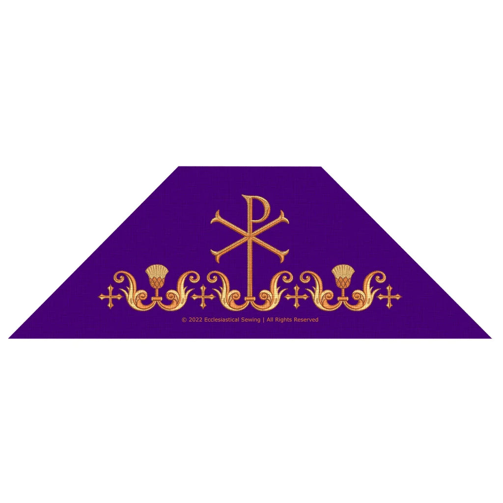 Che Rho Design Violet Chalice Veil or Burse with Chi Rho, Thistle, & Swirl Embroidery | Viol ...