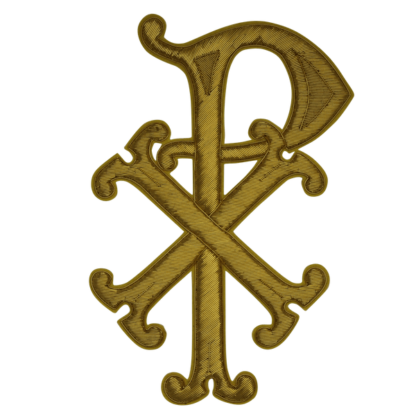 Chi Rho Gold Applique for Liturgical Vestments | Ecclesiastical Sewing