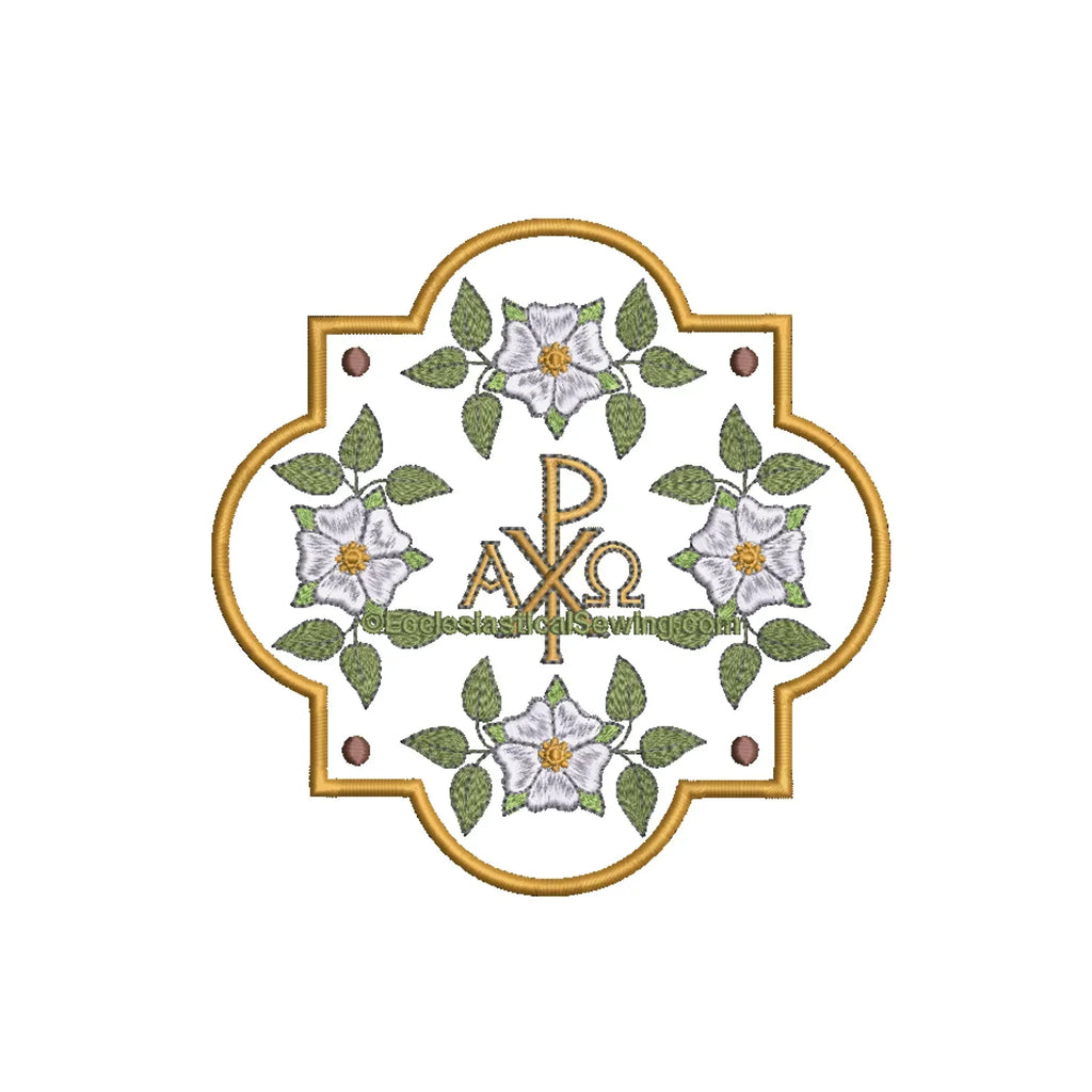 Christmas Rose Chi Rho Digital Embroidery | Christmas Design ...