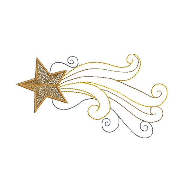 Christmas Star Swirls Digital Design | Digital Embroidery Design - Ecclesiastical Sewing