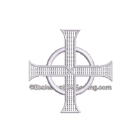 Circle and Cross Vintage Altar Linen Embroidery Design | Digital Machine Embroidery Ecclesiastical Sewing