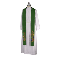 The 12 Apostle's Clergy Stole for Pastors or Priests | Green Trinity Pastor Stole Clergy Stoles Ecclesiastical Sewing