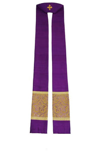 Clergy Stole in the St. Gregory Style #2 | Pastoral and Priests Stoles - Violet