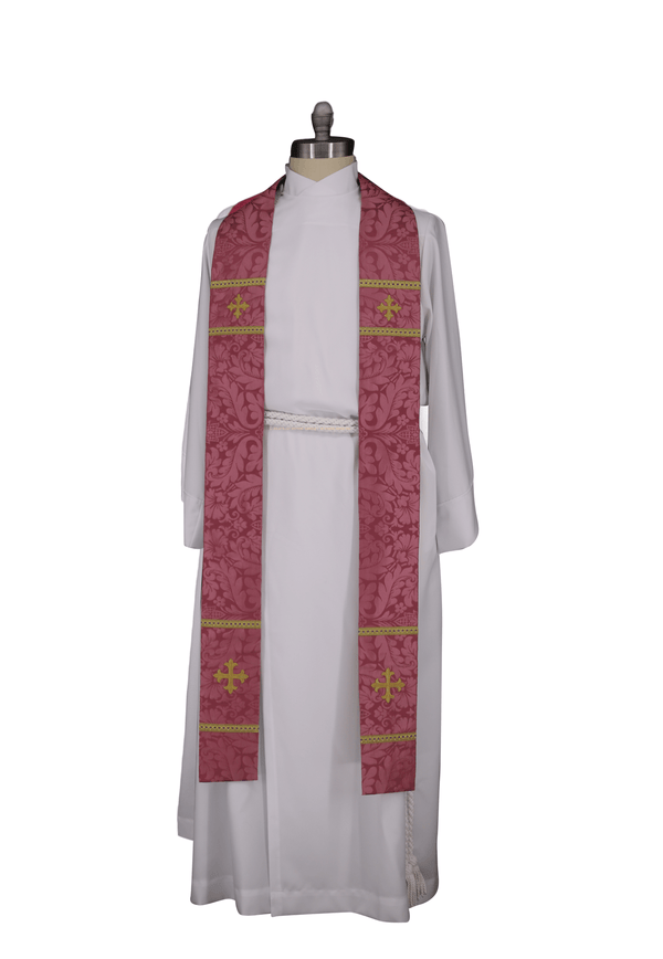 Coventry Rose Gaudete and Laetare Rose Pastor Priest Stole - Ecclesiastical Sewing