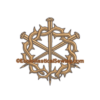 Crown of Thorns and Nails Lent Digital Machine Embroidery Design | Lent Digital Embroidery Ecclesiastical Sewing