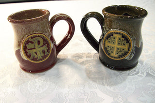 The Crusader's Cup in both glazes, turned to the other faces