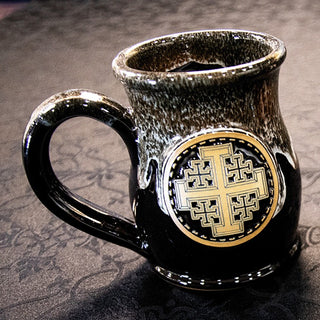The Crusader's Cup in Dark Chocolate and Caramel, Jerusalem Cross face