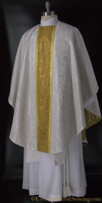 Dayspring White Gold Priest Chasuble | Christmas Easter Priest Chasuble - Ecclesiastical Sewing