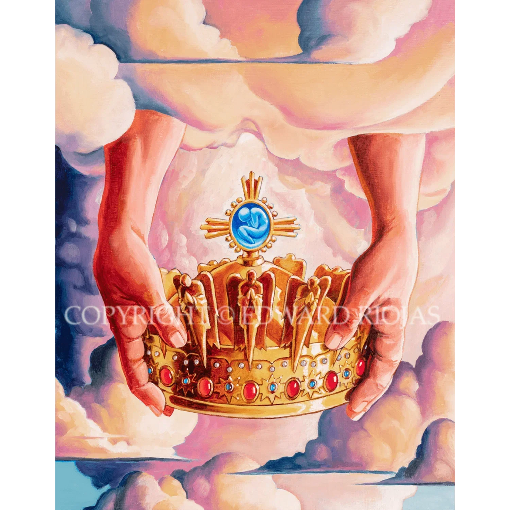 Ed Riojas Cross DEAR CHRISTIANS CROWN VERTICAL Giclée Print| Edward Riojas Artwork ...