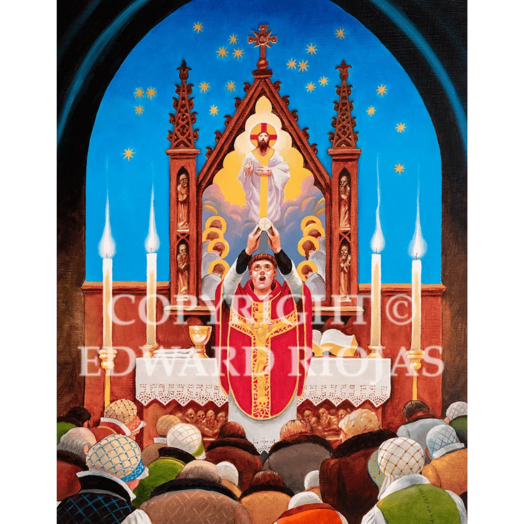 Ed Riojas Lamb DEAR CHRISTIANS EUCHARIST VERTICAL | Edward Riojas Liturgical Artwork ...