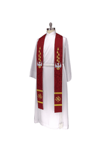 Red Pentecost Dove Stole | Pentecost Pastor Priest Stole Red Ecclesiastical Sewing