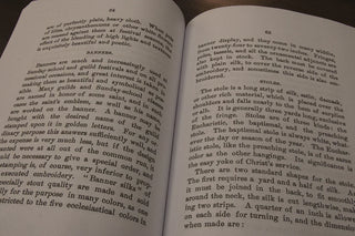 Embroidery for Church Guilds: Open pages with instructions for banners and stoles.