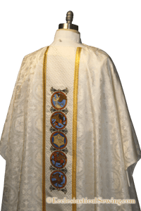 Evangelist Chasuble or Stole | White Priest Chasuble or Stole - Ecclesiastical Sewing