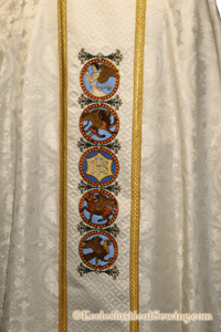 Evangelist Chasuble or Stole | White Priest Chasuble or Stole - Ecclesiastical Sewing