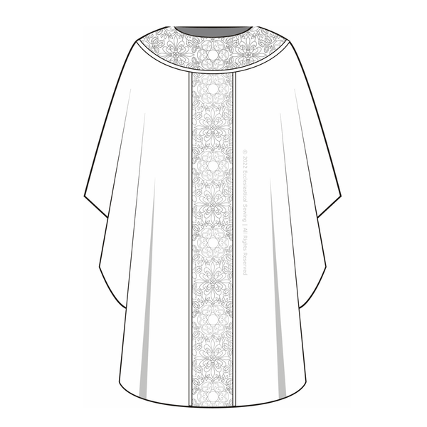 Gothic Chasuble Pattern Round Yoke Column Orphrey | Style 3003 Gothic Chasuble Ecclesiastical Sewing