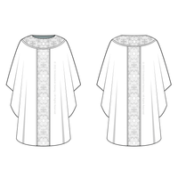 Gothic Chasuble Sewing Pattern Round Yoke Column Orphrey | Style 3003 Gothic Chasuble Front and Back view Ecclesiastical Sewing