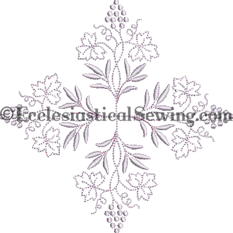 Grape Cross Digital Machine Embroidery Design | Altar Linen Ditigal Machine Embroidery Design Ecclesiastical Sewing