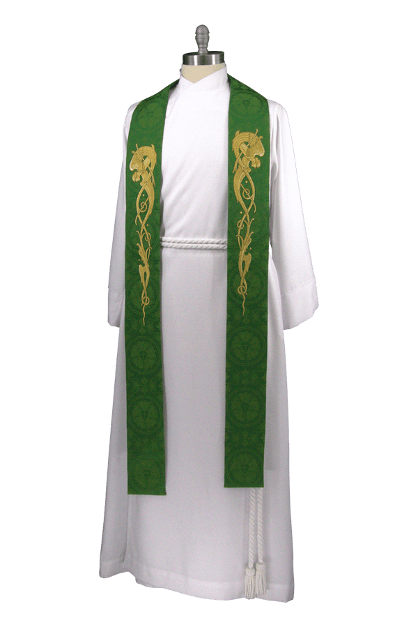 Green Trinity Pastor Priest Stole | Angels demons Green Pastor Priest Trinity Stole