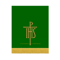 Green Chi Rho IHS Pulpit Lectern Fall | Green Altar Hanging Trinity Season - Ecclesiastical Sewing