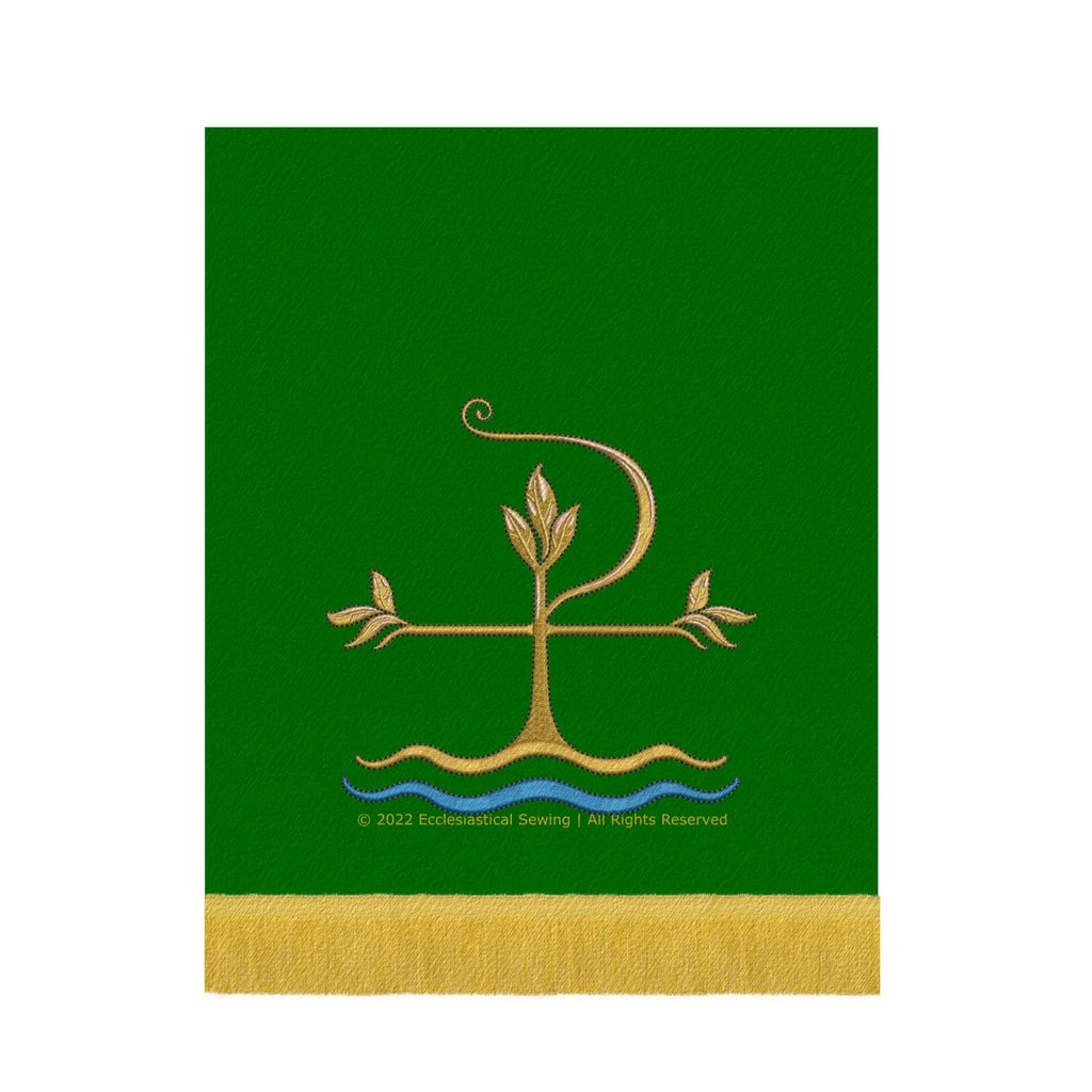 Green Rho Green Chi Rho IHS Pulpit Lectern Fall | Green Altar Hanging Trinity Se ...