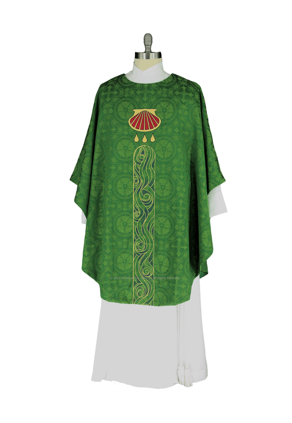 Green Pastor Chasuble Watermarked Collection | Green Gothic Chasuble - Ecclesiastical Sewing