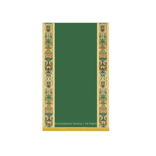 Green Silk Damaks Pulpit Lectern Fall | Green Tapestry Accent Fall - Ecclesiastical Sewing