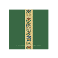 Green Silk Damask Chalice Veil | Green Tapestry Accent Chalice Veil - Ecclesiastical Sewing