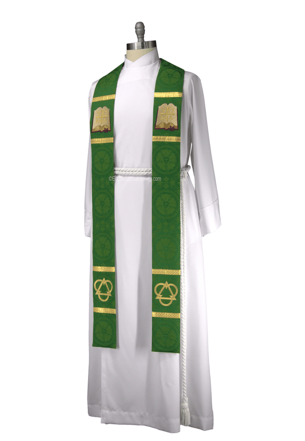 Green Lutheran Pastor VDMA Trinity Stole | Green Pastor Priest Stole Ecclesiastical Sewing