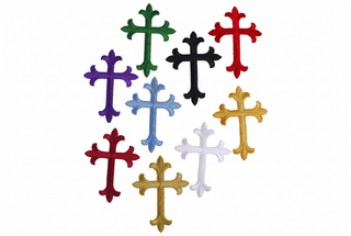 Latin Cross Applique, Iron-On | Embroidered Cross for Church Vestments