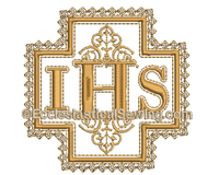IHS Altar Linen Bold Design | Digital Machine Embroidery Design - Ecclesiastical Sewing