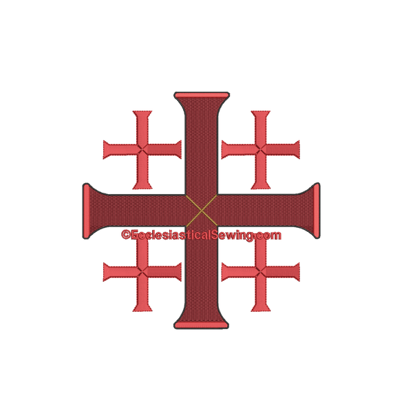 Red Jerusalem Cross Machine embroidery Design | Pastor Priest Altar Hanging machine embroidery designs Ecclesiastical Sewing