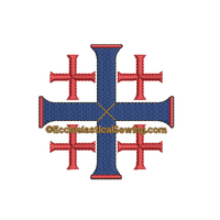 Blue and Red Jerusalem Cross Machine embroidery Design | Pastor Priest Altar Hanging machine embroidery designs Ecclesiastical Sewing