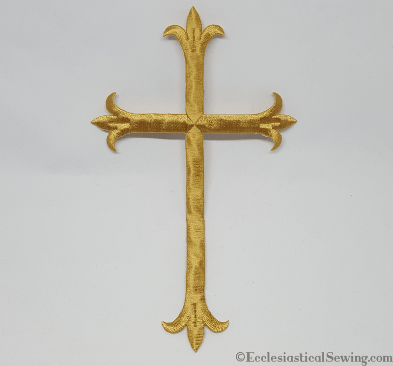 Small White Cross, Religious, Christian, Embroidered, Iron-on patch