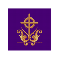 Lent Cross with Thorn Wreath Burse or Chalice Veil | Lent Burse and Veil - Ecclesiastical Sewing