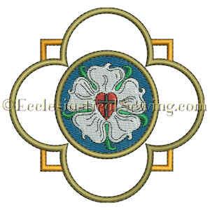 Luther Rose Quatrefoil--Religious Machine Embroidery File - Ecclesiastical Sewing
