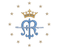 Maria Regina Crown Stars Digital Design | Machine Embroidery - Ecclesiastical Sewing